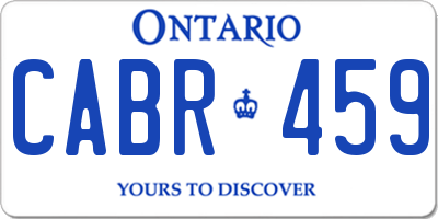 ON license plate CABR459