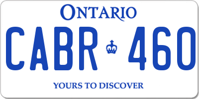 ON license plate CABR460