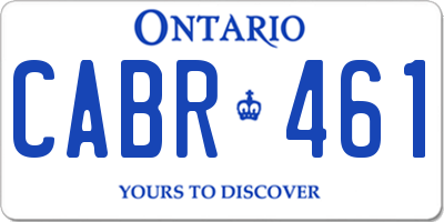 ON license plate CABR461