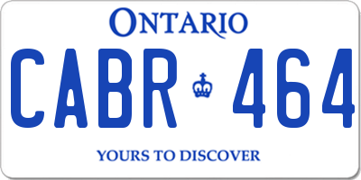 ON license plate CABR464