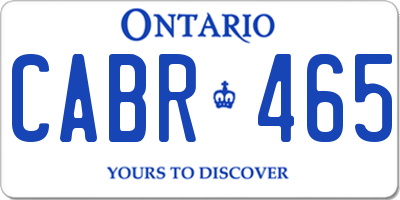 ON license plate CABR465