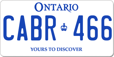 ON license plate CABR466