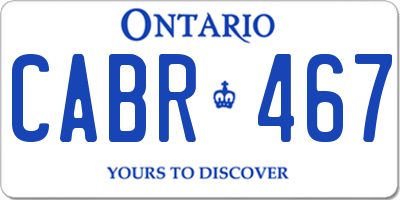 ON license plate CABR467