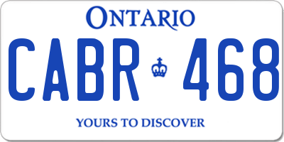 ON license plate CABR468