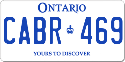 ON license plate CABR469