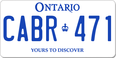 ON license plate CABR471