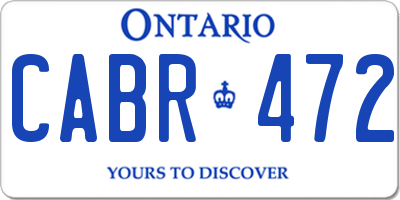 ON license plate CABR472