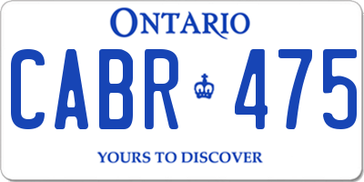 ON license plate CABR475