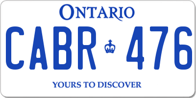 ON license plate CABR476