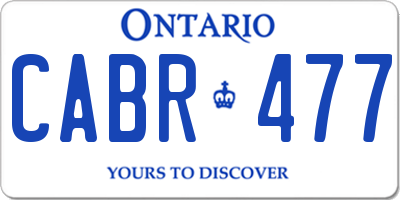 ON license plate CABR477