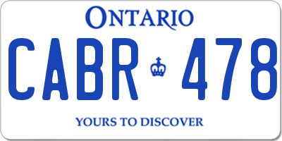 ON license plate CABR478