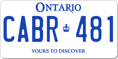 ON license plate CABR481