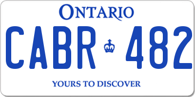 ON license plate CABR482