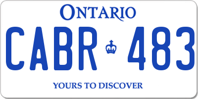 ON license plate CABR483