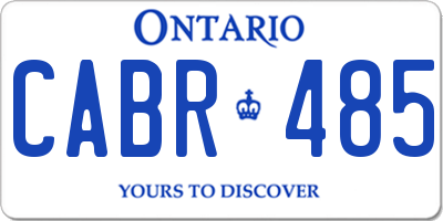 ON license plate CABR485