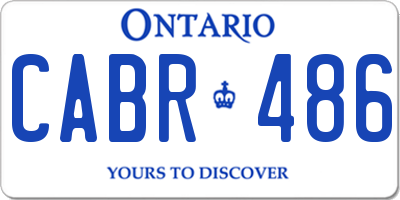 ON license plate CABR486