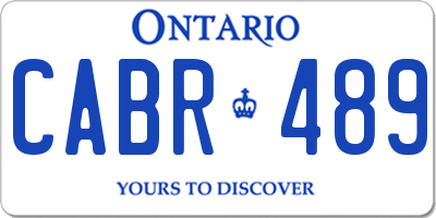 ON license plate CABR489