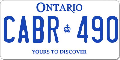 ON license plate CABR490