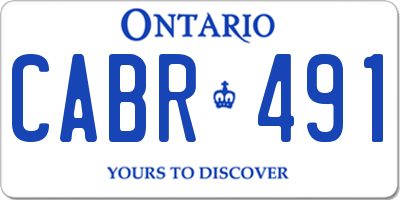 ON license plate CABR491