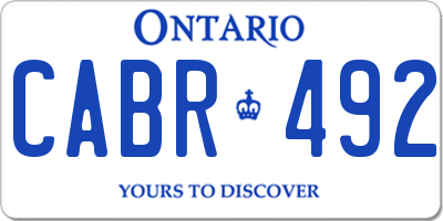 ON license plate CABR492