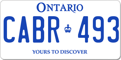 ON license plate CABR493