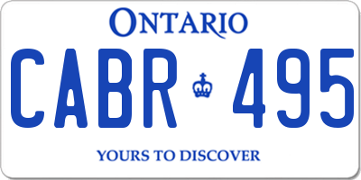 ON license plate CABR495