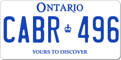 ON license plate CABR496