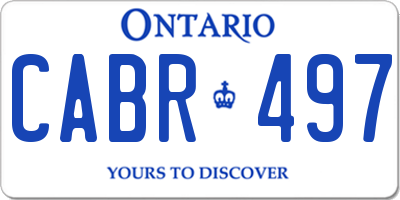 ON license plate CABR497