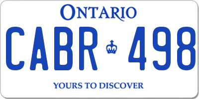 ON license plate CABR498