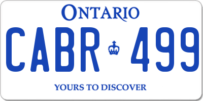 ON license plate CABR499