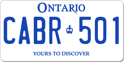 ON license plate CABR501