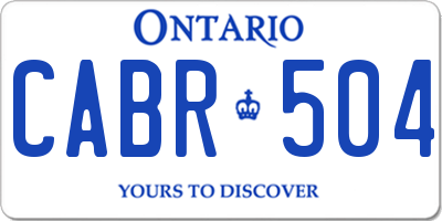 ON license plate CABR504