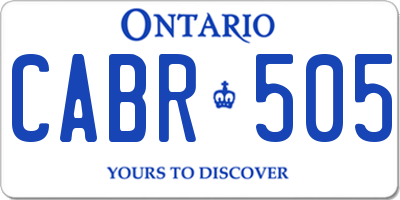 ON license plate CABR505