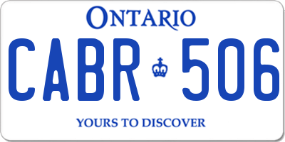 ON license plate CABR506