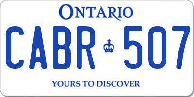 ON license plate CABR507