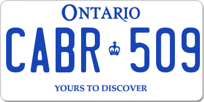 ON license plate CABR509