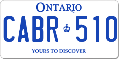 ON license plate CABR510