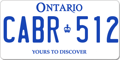 ON license plate CABR512