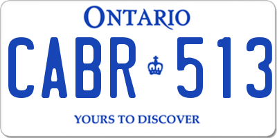 ON license plate CABR513