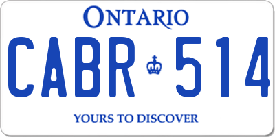 ON license plate CABR514