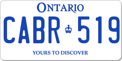 ON license plate CABR519