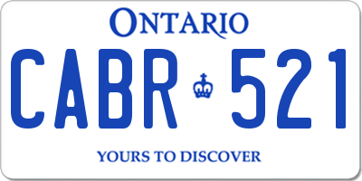 ON license plate CABR521