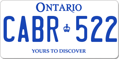 ON license plate CABR522