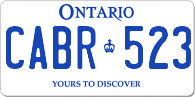 ON license plate CABR523