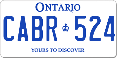 ON license plate CABR524