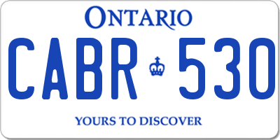 ON license plate CABR530