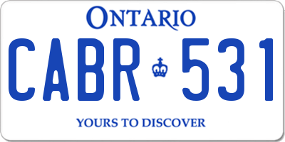 ON license plate CABR531