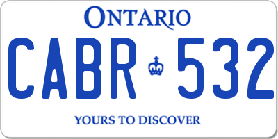 ON license plate CABR532