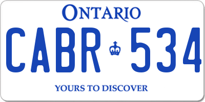 ON license plate CABR534