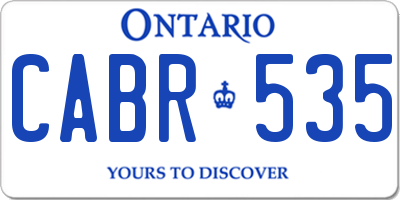 ON license plate CABR535